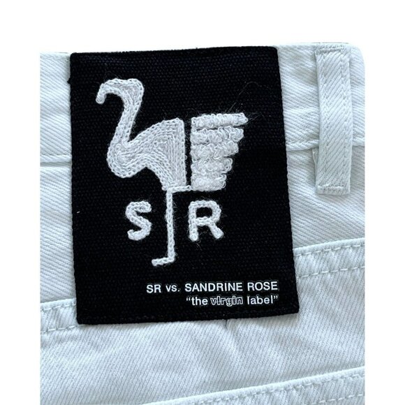 Sandrine Rose x Free People Womens Sz 26 Dust White Raw Hem Cut Off Shor… - Picture 9 of 10